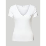 Th Dw0dw17385 Tjw Slım Essentıal Rıb V Ss Kadın Tshirt – BEYAZ - Görsel 5