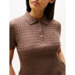 Th Ww0ww41474 Co Cable Fıne Gg Polo S/s Kadın Tshirt – KAHVERENGİ - Görsel 2