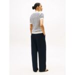 Th Ww0ww41474 Co Cable Fıne Gg Polo S/s Kadın Tshirt – BEYAZ-LACİVERT - Görsel 4