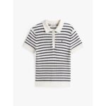 Th Ww0ww41474 Co Cable Fıne Gg Polo S/s Kadın Tshirt – BEYAZ-LACİVERT - Görsel 5