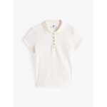 Th Ww0ww45768 Gold Button Slım Ss Polo Kadın Tshirt – BEYAZ - Görsel 5