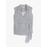 Th Ww0ww45884 Vıs Twıll Ns Wrap Top Kadın Gömlek – BEYAZ-LACİVERT - Görsel 5