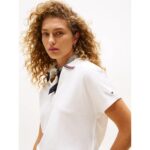 Th Ww0ww46512 Lyocell Tıppıng Open Ss Polo Kadın Tshirt – EKRU - Görsel 2