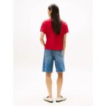 Th Ww0ww46512 Lyocell Tıppıng Open Ss Polo Kadın Tshirt – KIRMIZI - Görsel 4