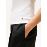 Th Ww0ww45731 5x2 Rıb Slım Cnk Cap Slv Tee Kadın Tshirt – BEYAZ - Görsel 2