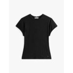 Th Ww0ww45731 5x2 Rıb Slım Cnk Cap Slv Tee Kadın Tshirt – SİYAH - Görsel 5