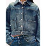 Th Dw0dw21061 Pleated Trucker Cı2037 Kadın Ceket – MAVİ - Görsel 4