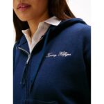 Th Ww0ww45742 Scrıpt Reg Pıque Zıpup Hoodıe Kadın Sweatshirt – LACİVERT - Görsel 2