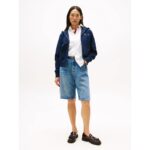 Th Ww0ww45742 Scrıpt Reg Pıque Zıpup Hoodıe Kadın Sweatshirt – LACİVERT - Görsel 3