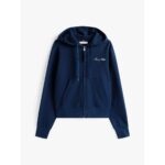 Th Ww0ww45742 Scrıpt Reg Pıque Zıpup Hoodıe Kadın Sweatshirt – LACİVERT - Görsel 5