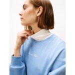 Th Ww0ww48269 Classıc Scrıpt Terry Kadın Sweatshırt – MAVİ - Görsel 2