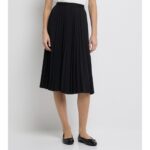 Th Ww0ww48538 Fluıd Pleated Pull On Mıdı Kadın Etek – SİYAH