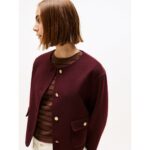 Th Ww0ww47446 Df Wool Blend Reg Lady Kadın Ceket – BORDO - Görsel 2