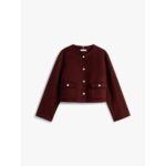 Th Ww0ww47446 Df Wool Blend Reg Lady Kadın Ceket – BORDO - Görsel 5