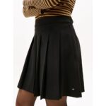 Th Ww0ww48354 Tımeless Wool Pleated Mını Kadın Etek – SİYAH - Görsel 3