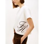 Th Ww0ww47314 Th Scrıpt Rlx Ss Tee Kadın Tshırt – KREM - Görsel 2