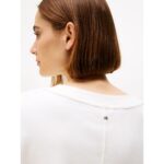 Th Ww0ww47314 Th Scrıpt Rlx Ss Tee Kadın Tshırt – KREM - Görsel 4