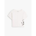 Th Ww0ww47314 Th Scrıpt Rlx Ss Tee Kadın Tshırt – KREM - Görsel 6