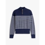 Th Ww0ww47467 Co Jersey Gold Btn Mock-nk Kadın Sweaters – LACİVERT - Görsel 5