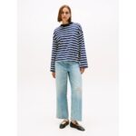 Th Ww0ww47507 Lwk Gold Button Terry Kadın Sweatshırts – LACİVERT - Görsel 3