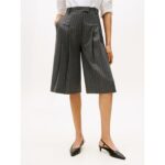 Th Ww0ww48349 Pınstrıpe Culotte Kadın Pantolon – GRİ