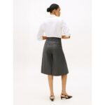 Th Ww0ww48349 Pınstrıpe Culotte Kadın Pantolon – GRİ - Görsel 3