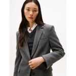 Th Ww0ww48262 Pınstrıpe Relaxed Kadın Ceket – GRİ