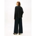 Th Ww0ww47339 Soft Vıs Ls Relaxed Blouse Kadın Gömlek – SİYAH - Görsel 4